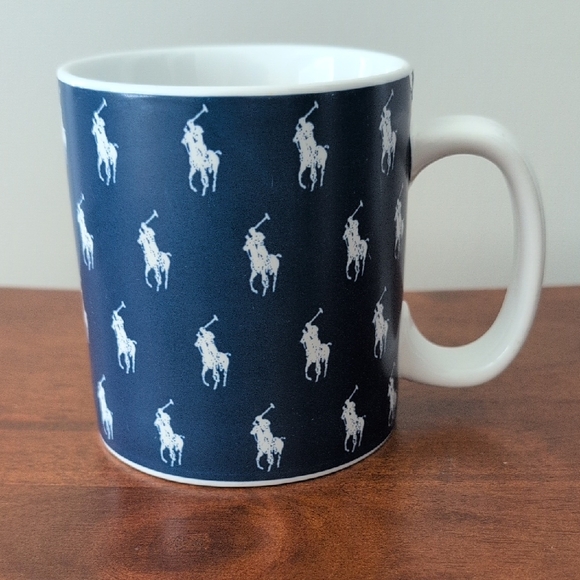 Polo Ralph Lauren Dark Blue and White Equestrian Mug - Picture 1 of 5